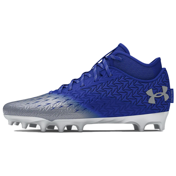 Under Armour AG Rubber Short Studs Anti-Slip Wear-Resistant Soccer Shoes Men's Blue Silver 3027977401
