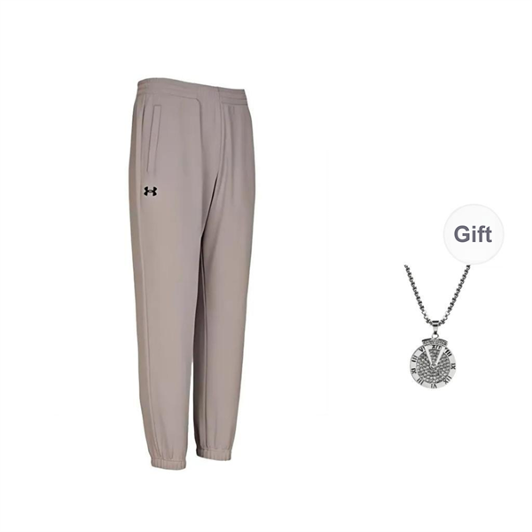 Under Armour Casual Pants Men's Taupe Comes With Necklace pz--1010639760832780782