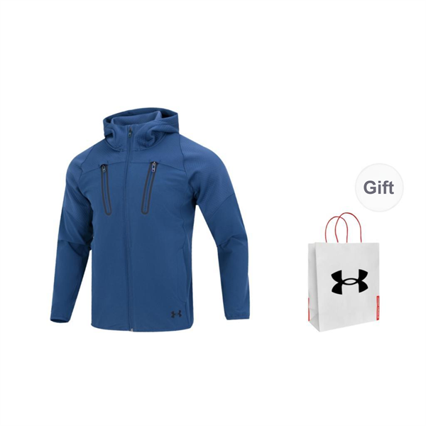 Under Armour Trench Coat Men's Blue Shopping Bag Included pz--637799955995169