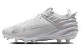 Under Armour AG Rubber Short Studs Anti Slip Wear Resistant Soccer Shoes Men's White 3027978-101