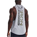 Under Armour Men's Project Rock Iron Paradise Sleeveless Hoodie Gray 1370493-035