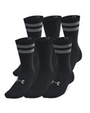 UA EssentialUnisex 6-Pack Crew Socks 1387058-001