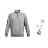 Under Armour UA Rival Sweatshirt Men's Gray Comes With Necklace pz--52333715670587402